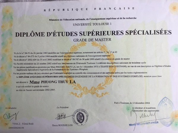Chuyên viên tư vấn du học pháp tại cầu xanh đã từng du học pháp, đạt học bổng toàn phần của đại sứ quán pháp, hỗ trợ miễn phí sinh viên ghi danh vào chương trình master tại đại học Toulouse